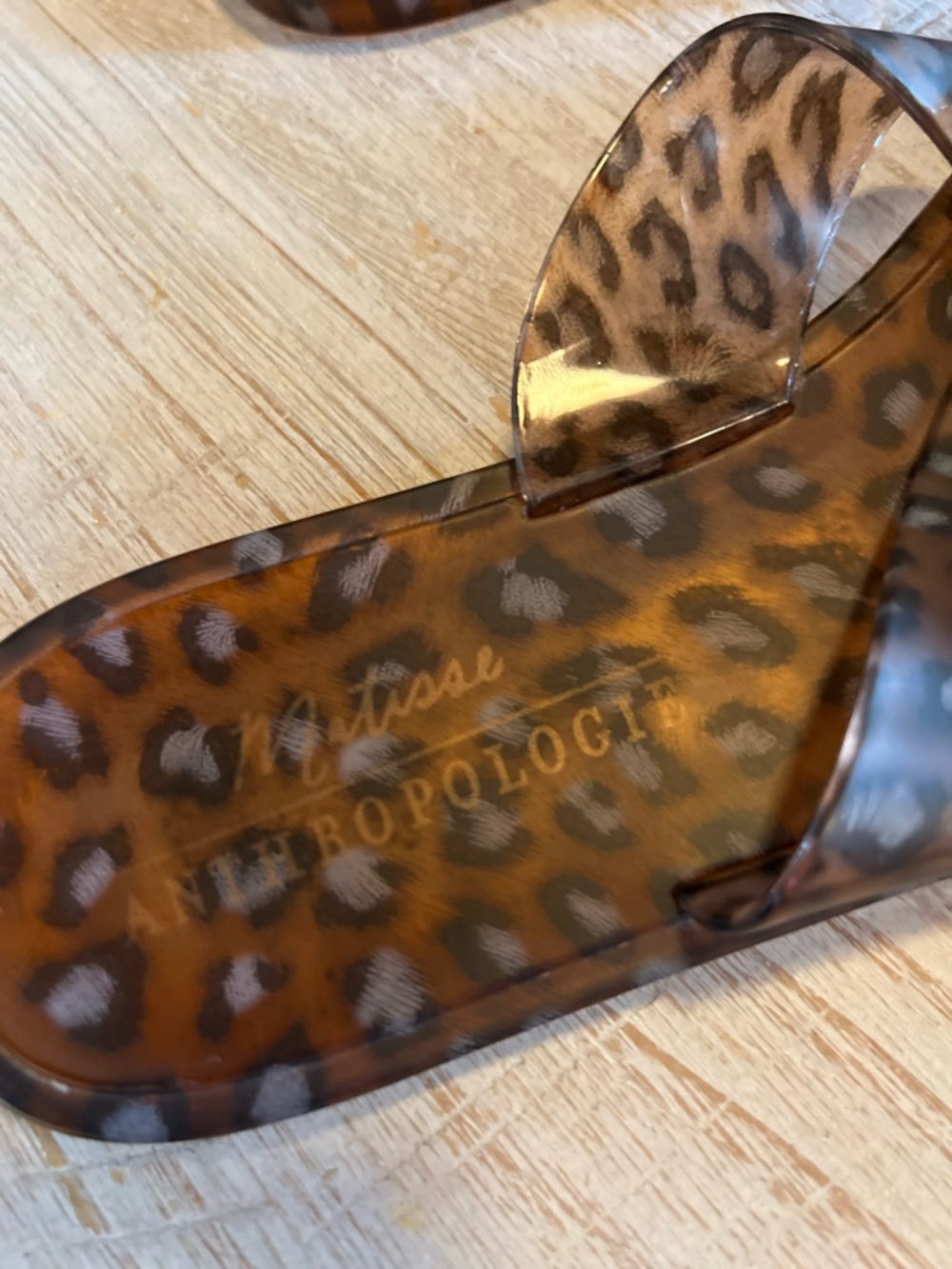 Anthropologie Matisse Leopard Print Jelly Slide Sandals - size 9 NWOT - Picture 2 of 5